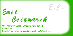emil csizmarik business card